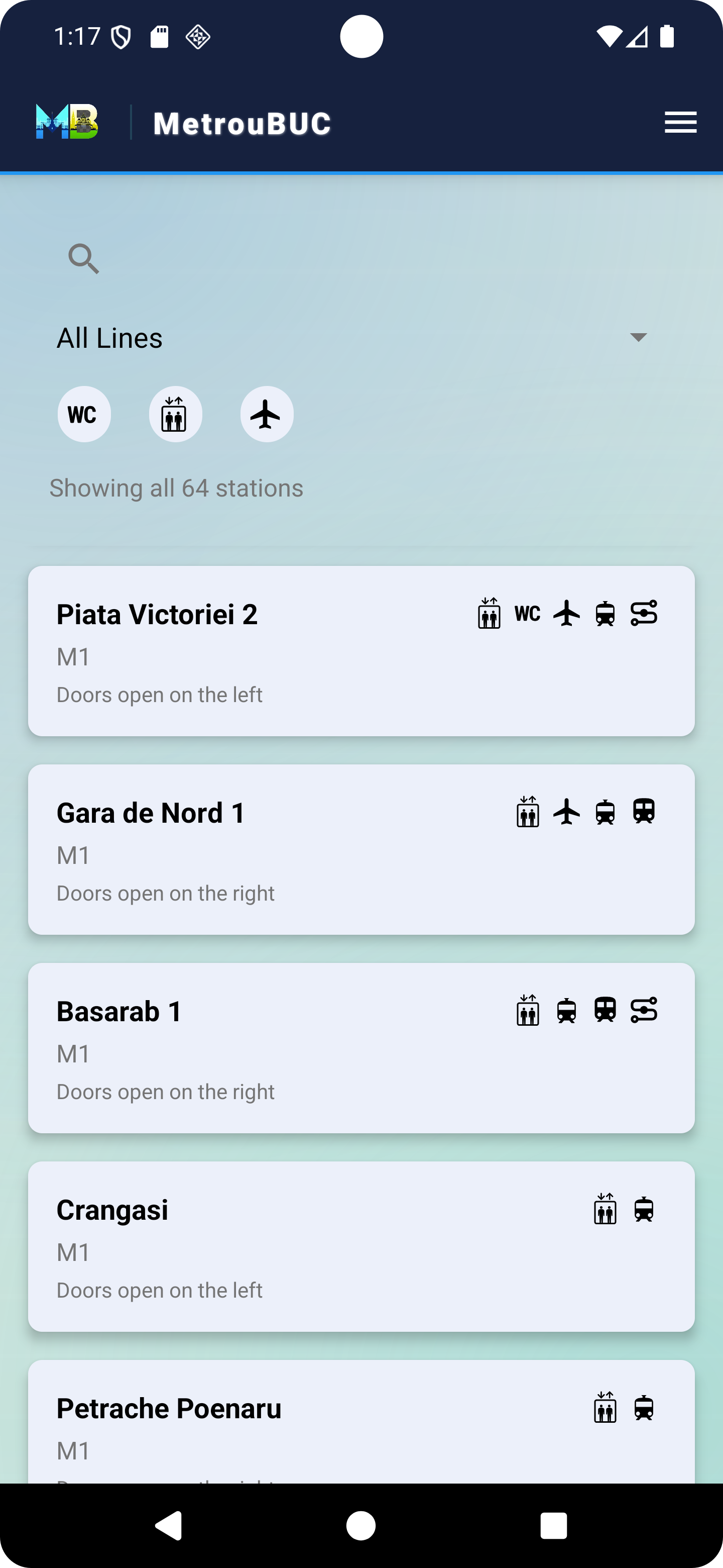 MetrouBUC &ndash; Station details overview, light mode